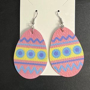 Handcrafted Easter/Spring Egg Shaped Earring Set with Sterling Silver Hooks